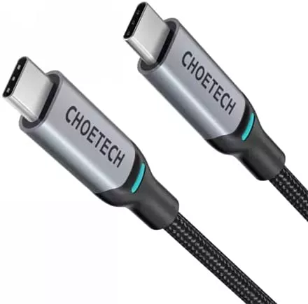 კაბელი USB-C / Choetech XCC-1002 PD 100W to USB-C (1.8 m) - შავი/ვერცხლისფერი