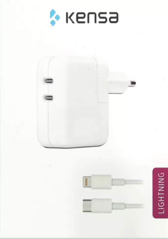 დამტენი Charge Boost USB Lighting Kensa PW-301 20W - თეთრი
