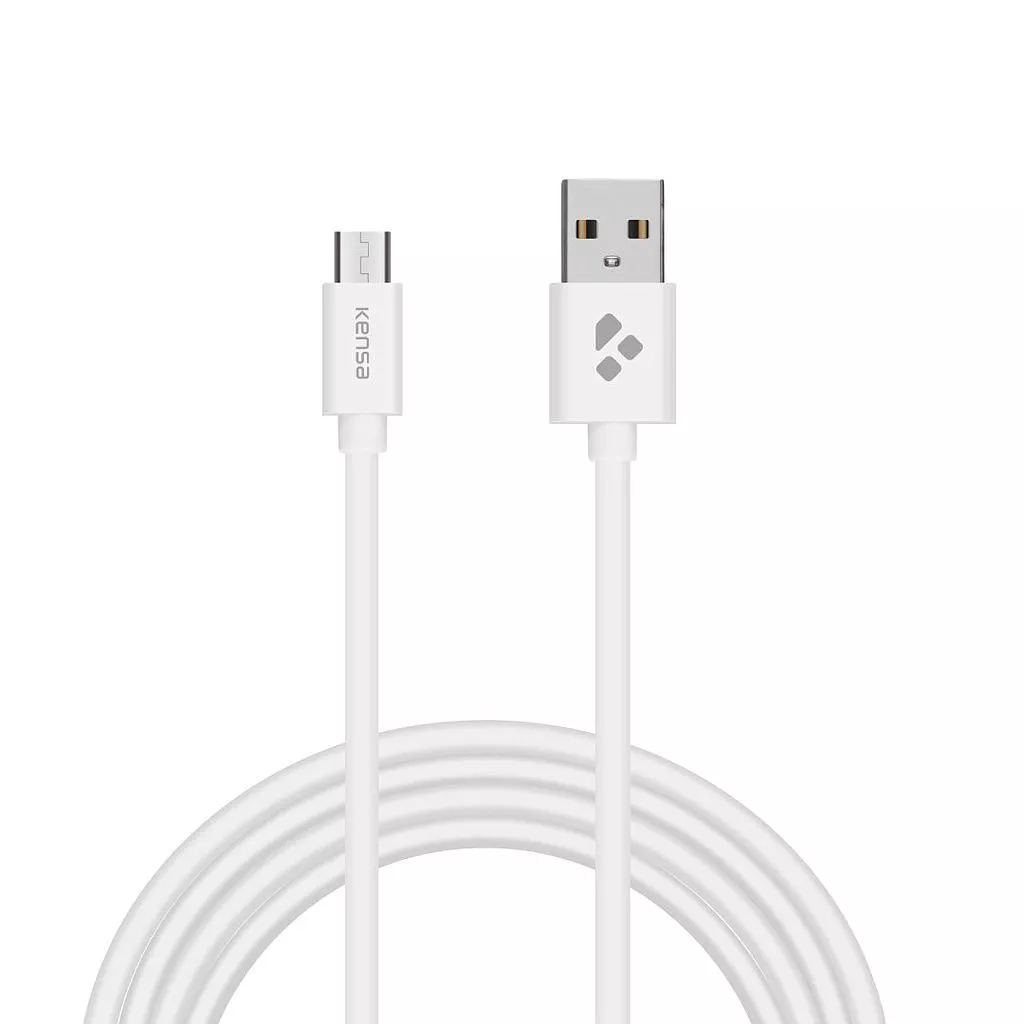 USB Micro კაბელი Kensa SM-20 (2 m) - თეთრი