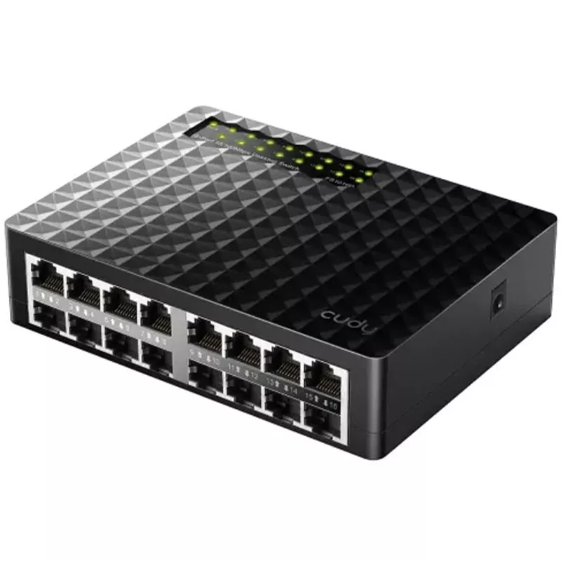 ქსელის კომუტარატორი Cudy 16-Port Fast Ethernet Unmanaged Desktop Switch FS1016D - შავი