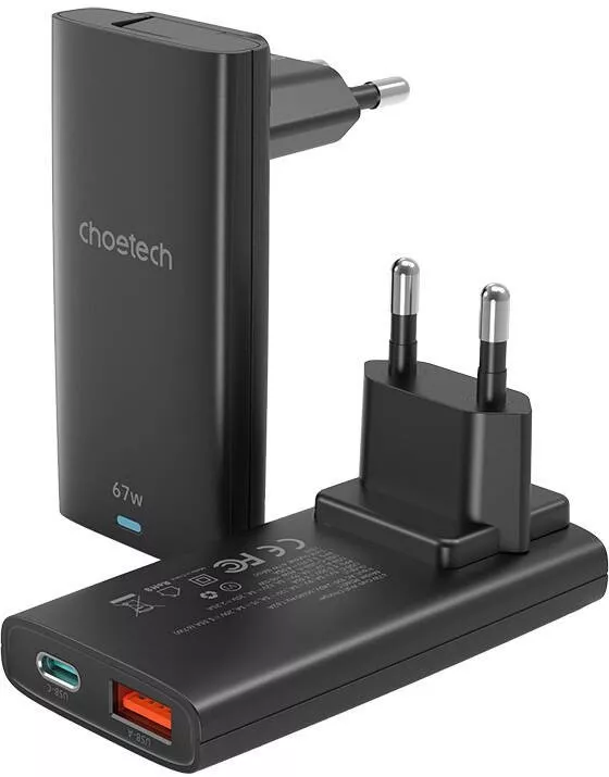 დამტენი Choetech PD6011 67W Type-C And USB Type-A - შავი