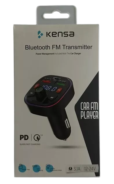 FM ტრანსმიტერი Kensa (KT-324) PD - შავი