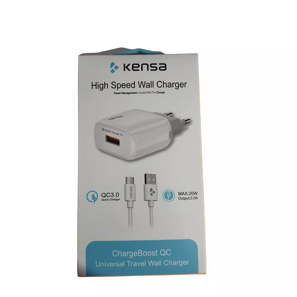 დამტენი Kensa (QC-52) With Cable Type-C 20W - თეთრი