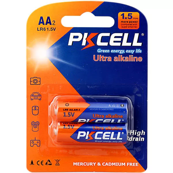 ბატარეა PKcell Ultra Alkaline AA 2 ცალი (6942449511218)