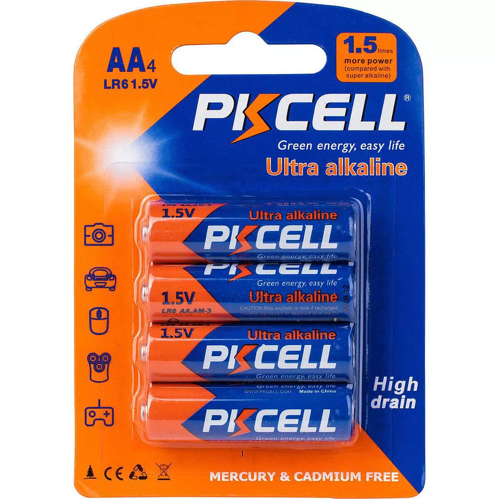 ბატარეა PKcell Ultra Alkaline AA 4 ცალი (6942449511225)