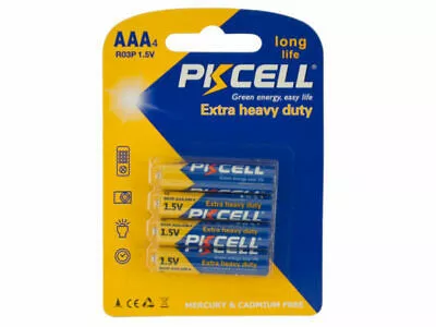 ბატარეა PKcell Extra Heavy Duty AAA 4 ცალი (6942449521859)