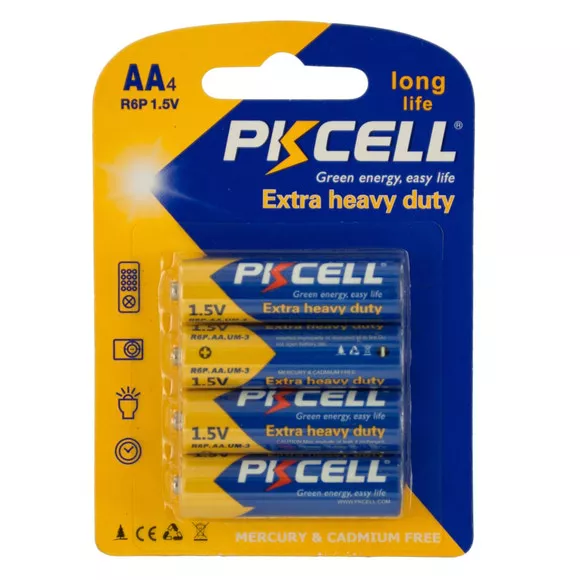 ბატარეა PKcell Extra Heavy Duty AA 4 ცალი (6942449522238)