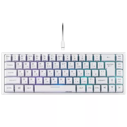 გეიმინგ კლავიატურა 2E KG360 RGB 68 Key WL (2E-KG360UWT) - თეთრი
