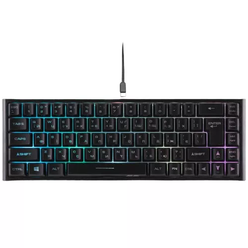 გეიმინგ კლავიატურა 2E KG360 RGB 68 Key WL (2E-KG360UBK) - შავი