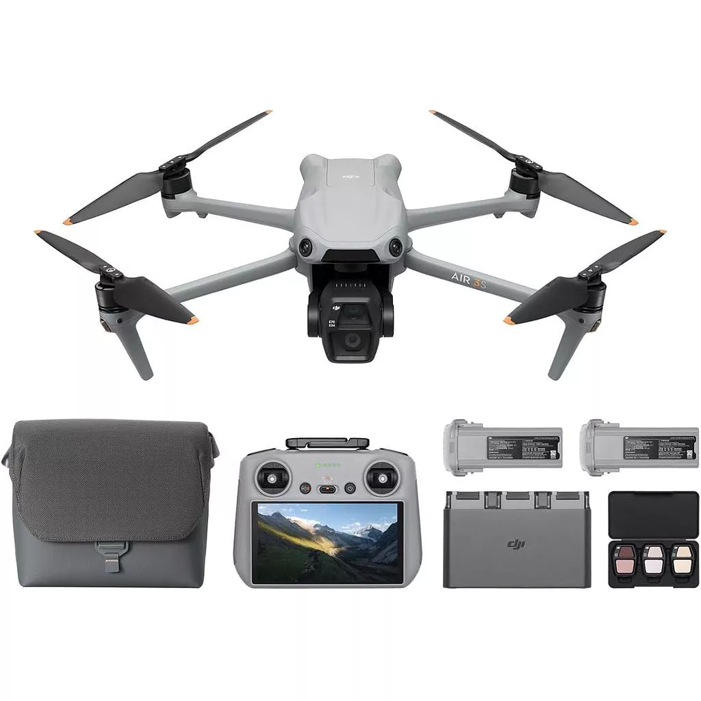 დრონი DJI Air 3S Fly More Combo (RC2) - ნაცრისფერი