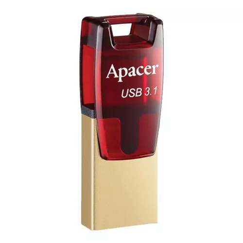 ფლეშ მეხსიერების ბარათი Apacer AH180 Type-C 64GB USB 3.1 (AP64GAH180R-1) - წითელი