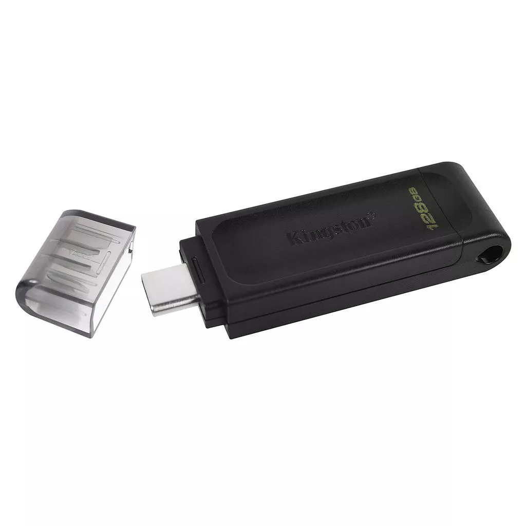 ფლეშ მეხსიერების ბარათი Kingston Type-C Gen 1 128GB USB 3.2 DT70 - შავი