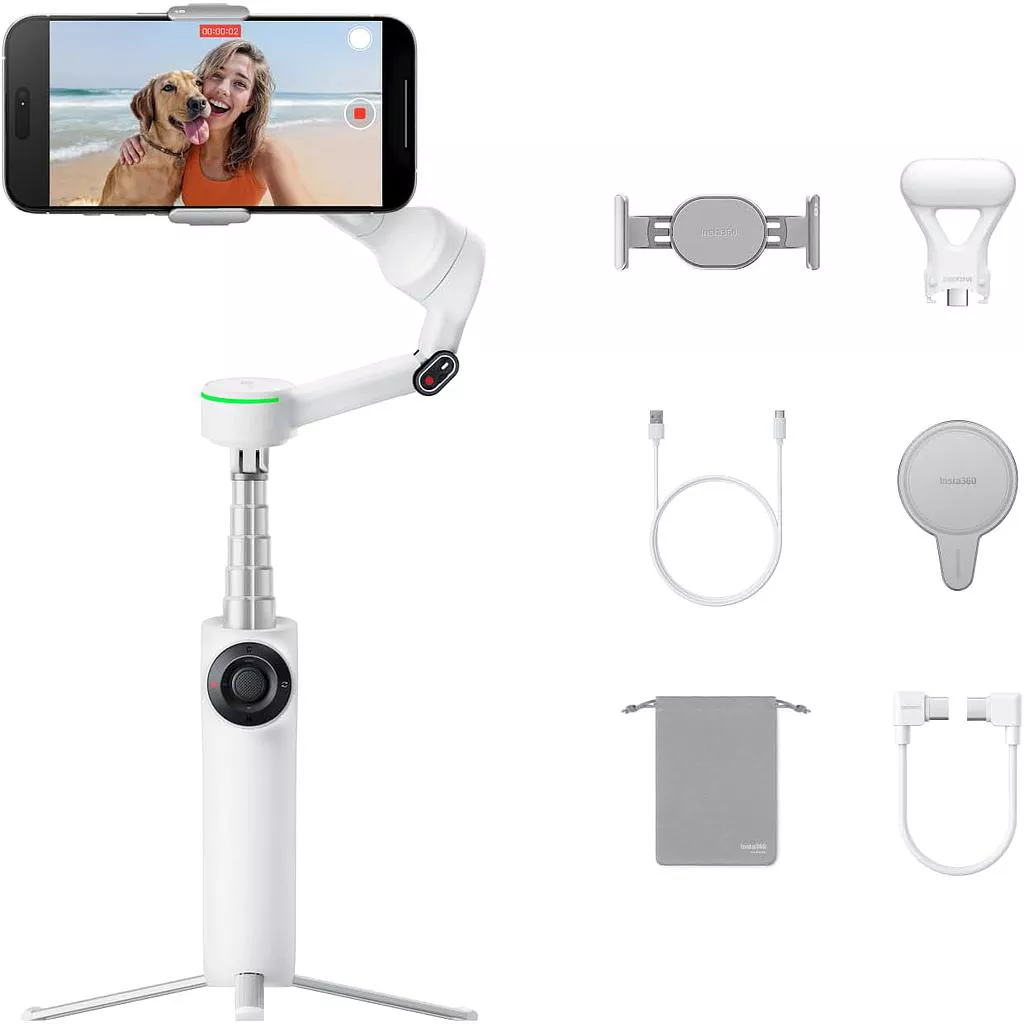 სმარტფონის სტაბილიზატორი Insta360 Flow 2 Pro Creator Bundle - თეთრი