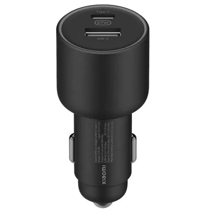 მანქანის დამტენი Xiaomi 67W Dual USB (BHR6814GL) - შავი