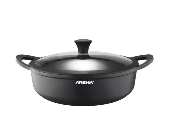 გრანიტის ტაფა თავსახურით Arshia CO498-3118 26494 შავი 32cm