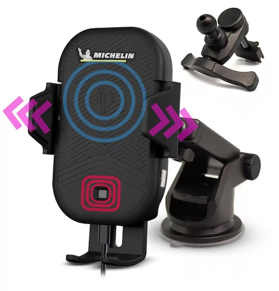 ტელეფონის დამჭერი Michelin Smart Phone Holder/Charger (5060428033368) - შავი