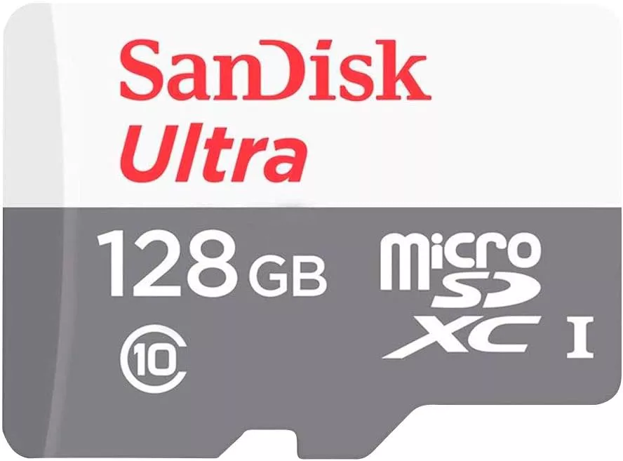 მეხსიერების ბარათი Ultra microSD card SanDisk 128GB (SDSQUNR-128G-GN6MN) - თეთრი + ნაცრისფერი
