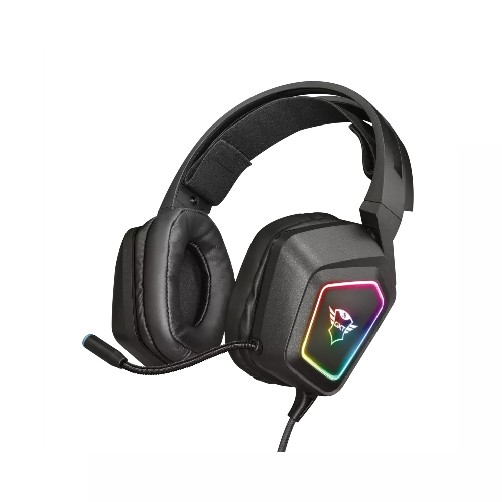 გეიმინგ ყურსასმენი Trust GXT 450 Blizz RGB - შავი