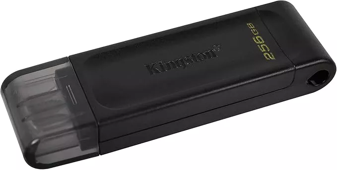 ფლეშ მეხსიერების ბარათი Kingston DataTraveler DT70 256GB USB-C - შავი