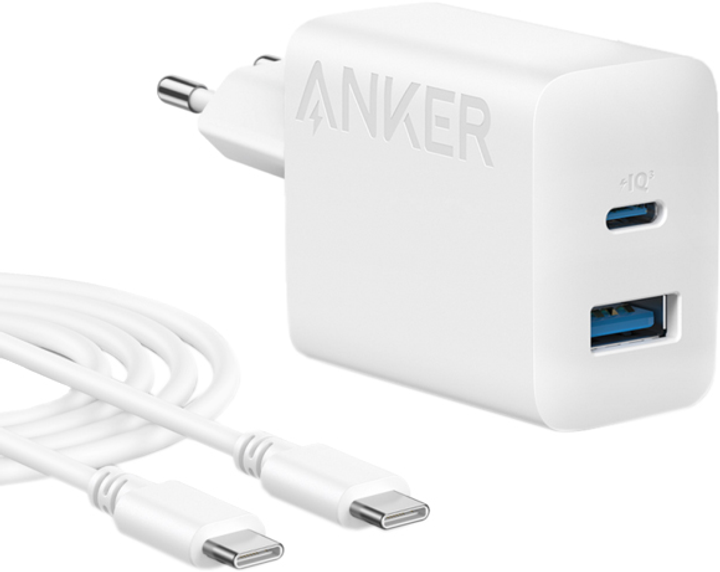 დამტენი Anker 312 20W with Type-C Cable - თეთრი