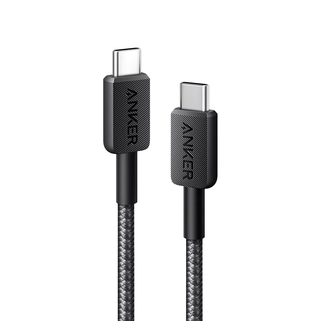 კაბელი USB-C / Anker 322 to USB-C Braided Cable 1.8m (A81H6H11) - შავი