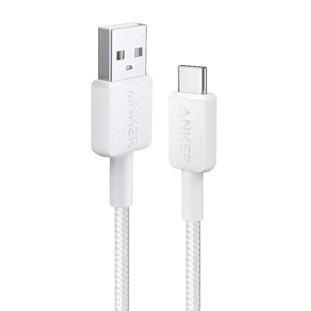 კაბელი USB-A / Anker 322 to USB-C Braided Cable 0.9m (A81H6H11) - თეთრი