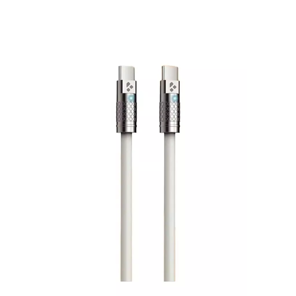 კაბელი USB-C / Kensa KC-224 to USB-C Silicone Cable 1m - თეთრი