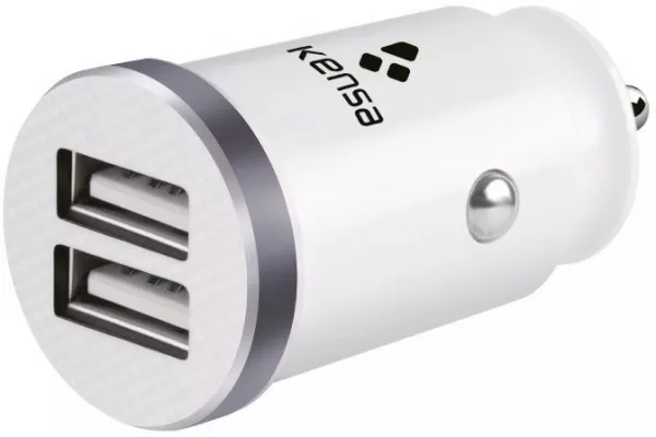 მანქანის დამტენი Kensa CR-84 12W 2.4A - თეთრი