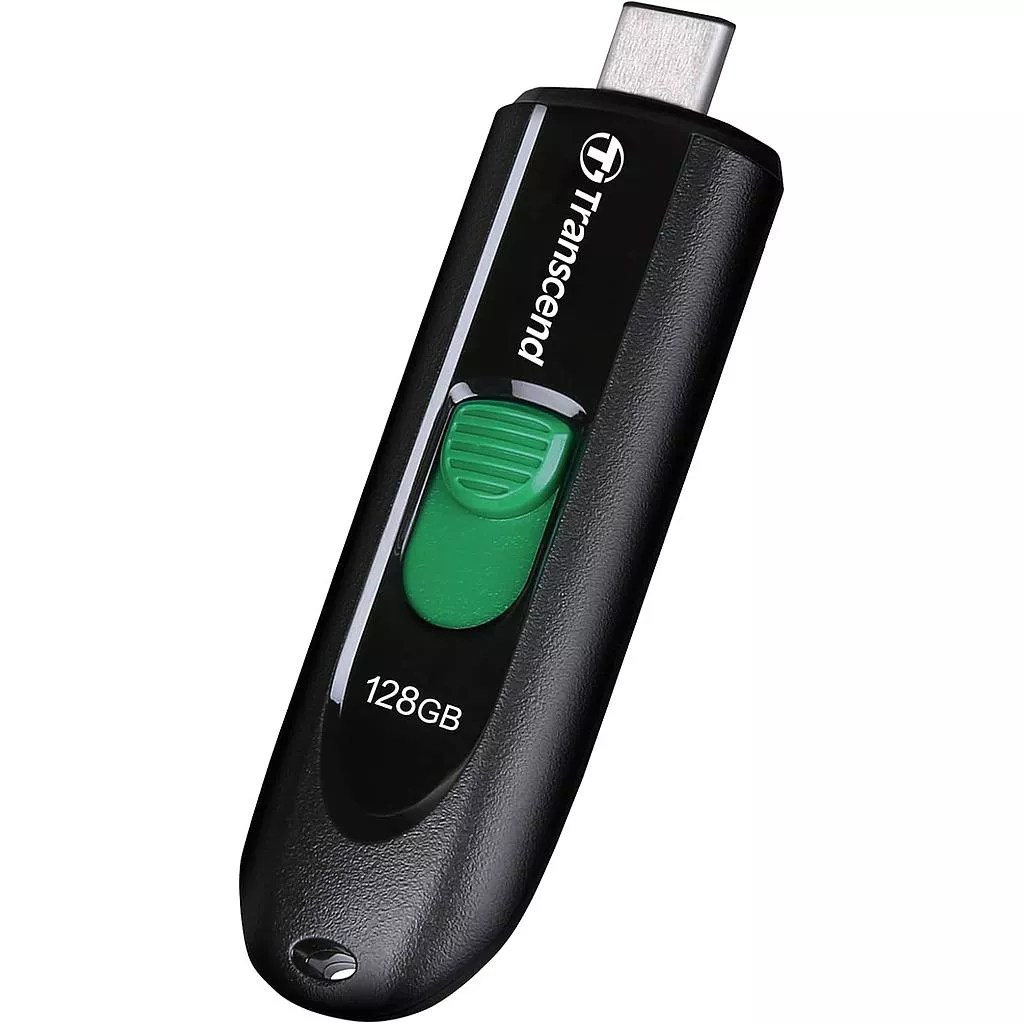 ფლეშ მეხსიერების ბარათი  Transcend JetFlash 790C 128GB USB Type-C - შავი + მწვანე