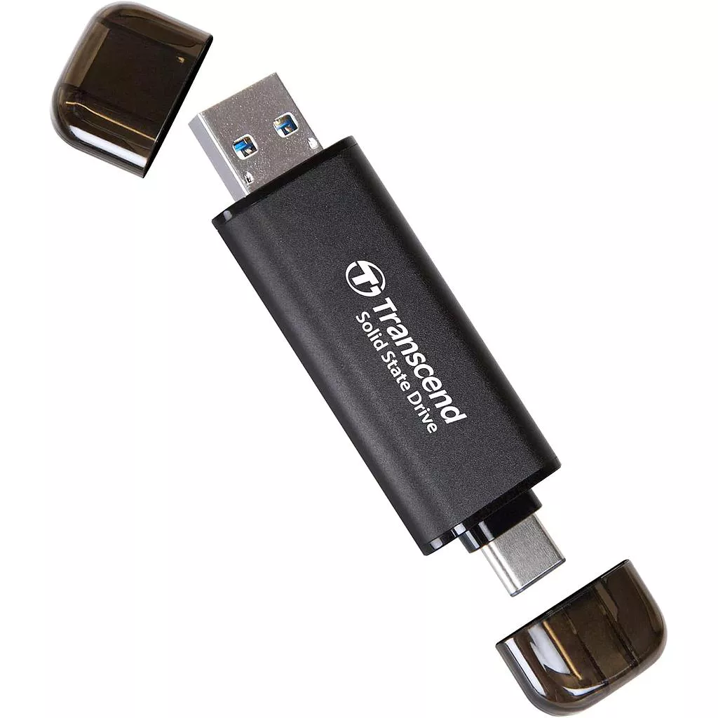 პორტატული მყარი დისკი Transcend ESD310 256GB USB Type-C/Type-A - შავი