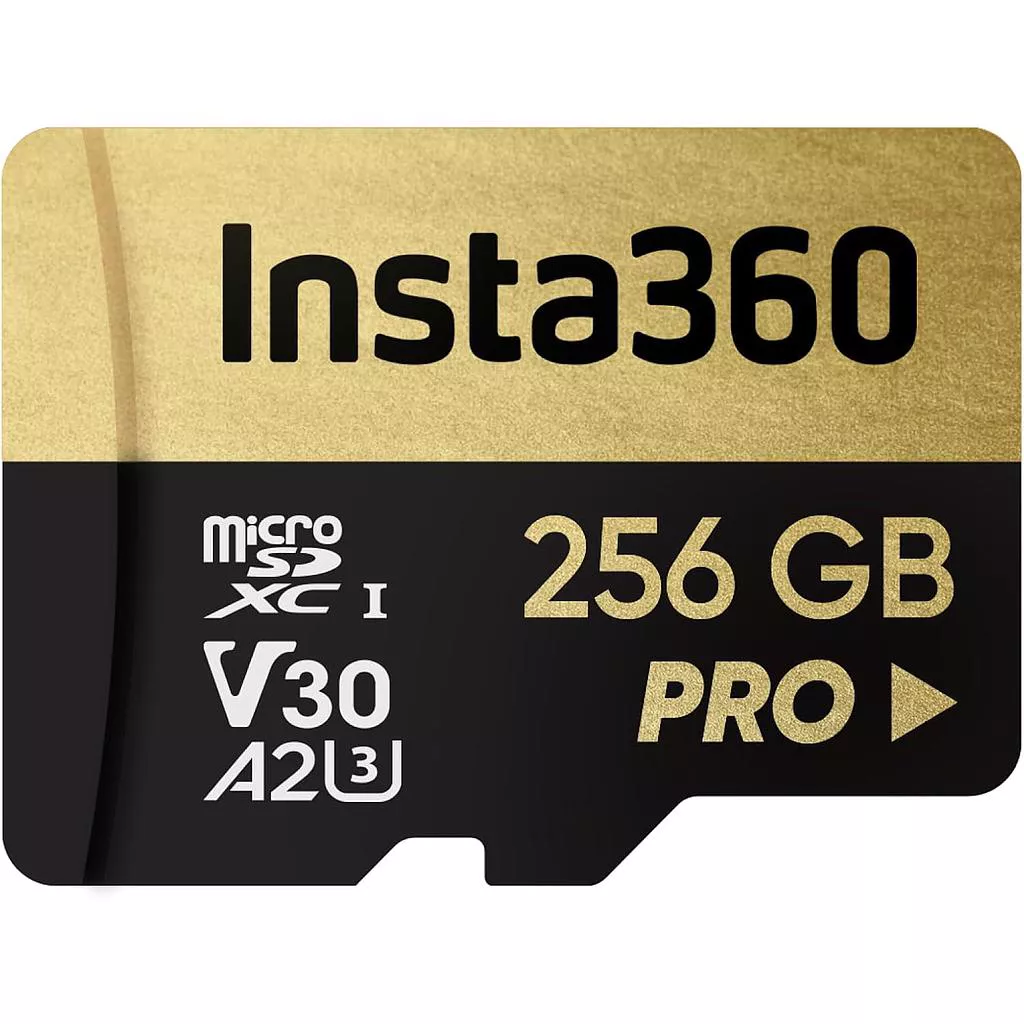მეხსიერების ბარათი Memory Card Insta360 microSDXC Pro (256GB) - შავი + Gold