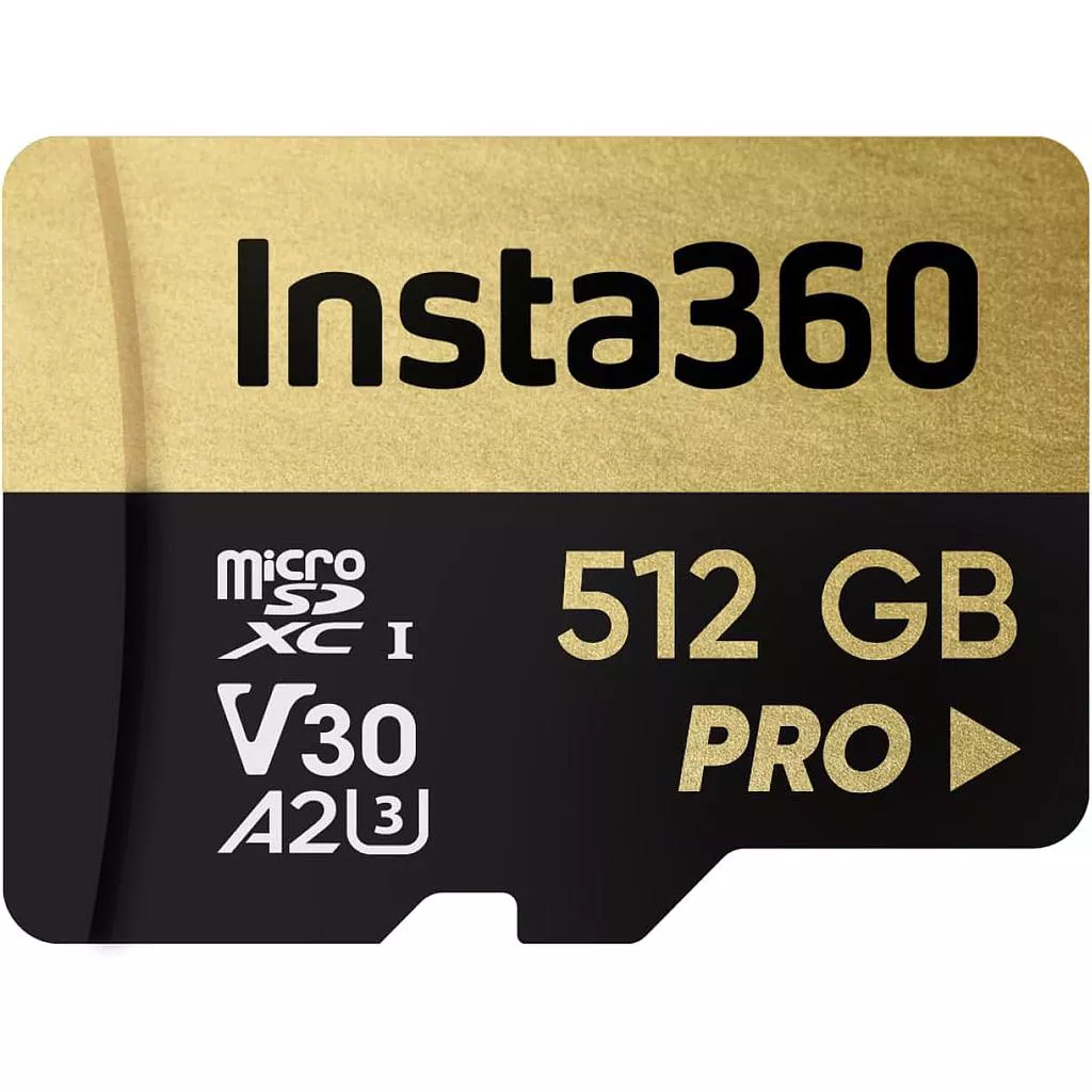 მეხსიერების ბარათი Memory Card Insta360 microSDXC Pro (512GB) - შავი + Gold