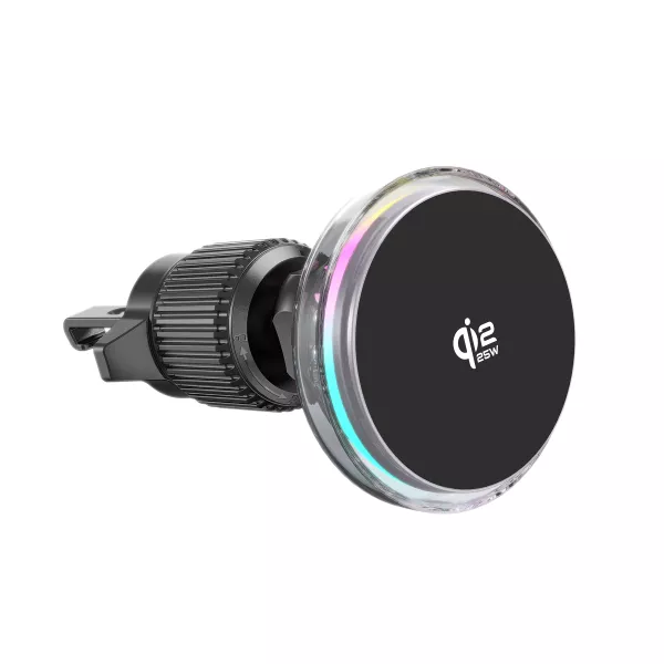 Magnetic Car Charger Round Wheel Choetech T233-G ZapUp 25W Qi2.2 - Black