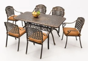 მეტალის მაგიდა და სკამები კომპ. chair:62*65*89cm table:170*95*73cm YRG-W026-1