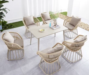მეტალის მაგიდა და სკამები კომპ. chair:65*59*H82cm table:150*80* H73cm YRG-W091