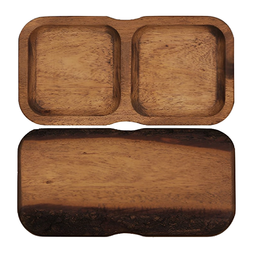ლანგარი აკაცია ხის ფუნქციური საკვები მართკუთხა ყავისფერი 28x15x3სმ ST112-3822 Tree