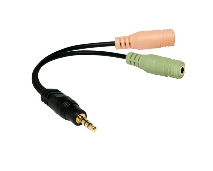 ადაპტერი Logilink CA0021 Audio adapter 3.5 mm 4-pin/M to 2x 3.5 mm 3-pin/F 0.15 m