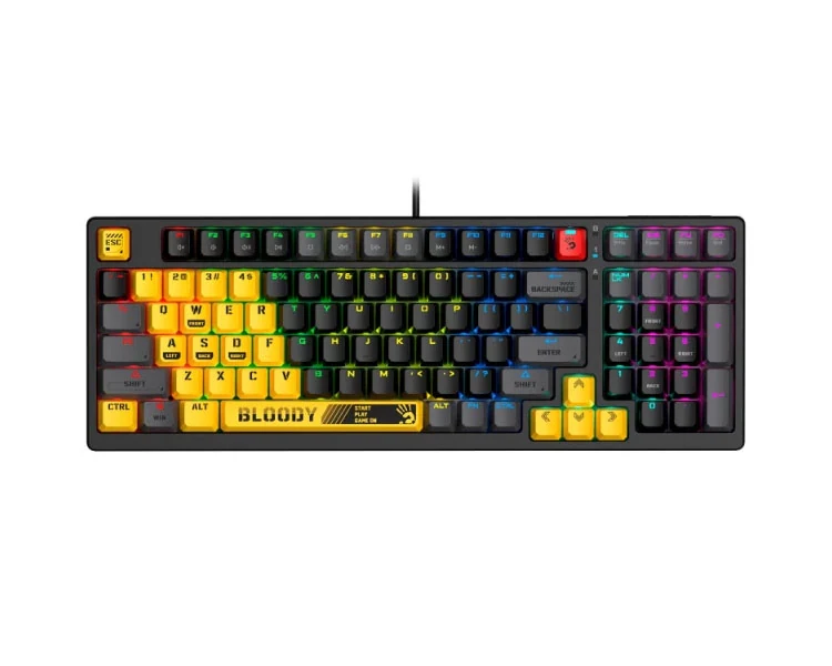 კლავიატურა A4tech Bloody S98 RGB Mechanical Gaming Keyboard Red Switch US Layout Sports Lime