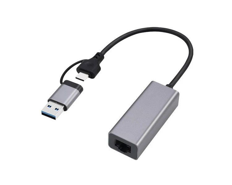 ადაპტერი Gembird A-USB3AC-LAN-01 USB 3.1 + type-C Gigabit network adapter space grey