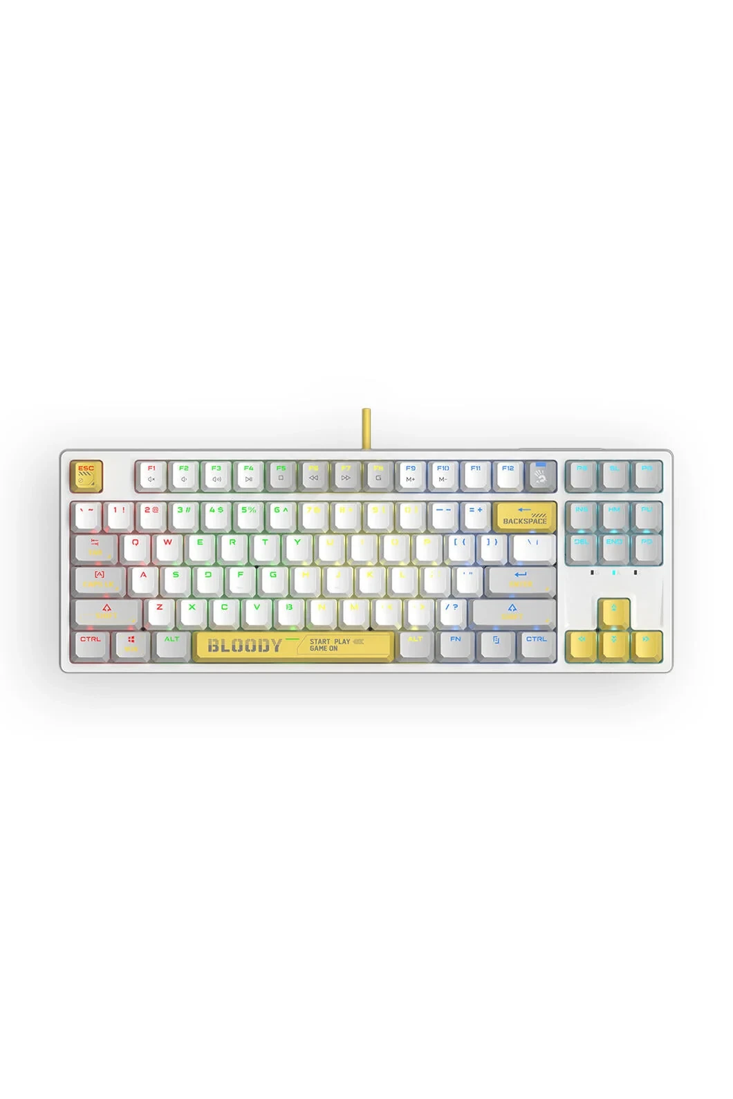 კლავიატურა A4Tech Bloody S87 RGB Mechanical Red Plus Switch Keyboard Energy White