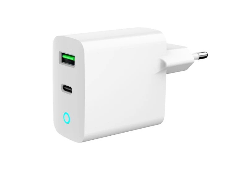 დამტენი Gembird TA-UC-PDQC20L-W-01 2-port 20W USB Fast Charger LED White
