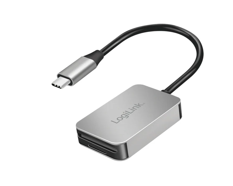 ბარათების წამკითხველი Logilink CR0050 Dual card reader USB-C to SD & microSD cards aluminium