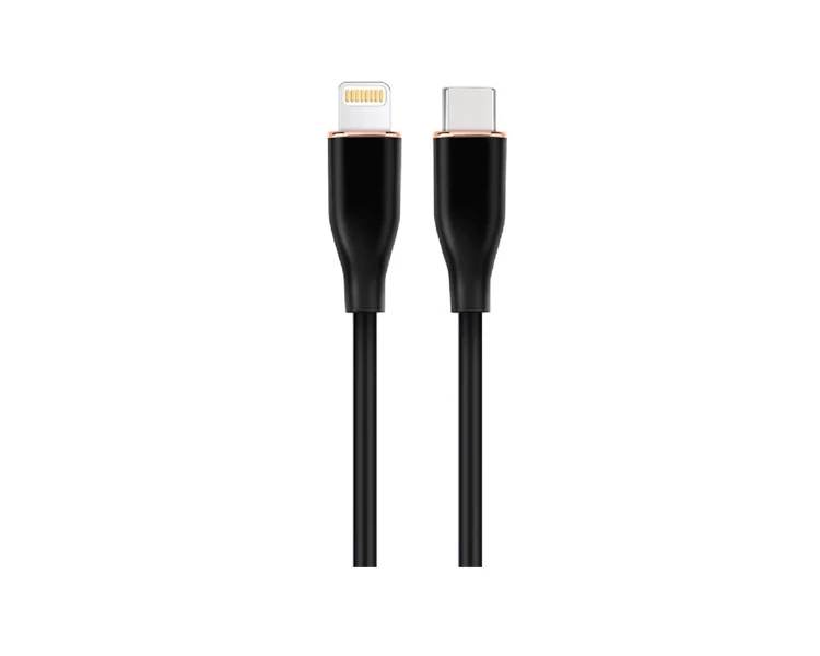 კაბელი Gembird CC-USB2S-CM8PM-1.5M-bk Premium silicon USB Type-C to 8-pins charging & data cable 1.5m Black