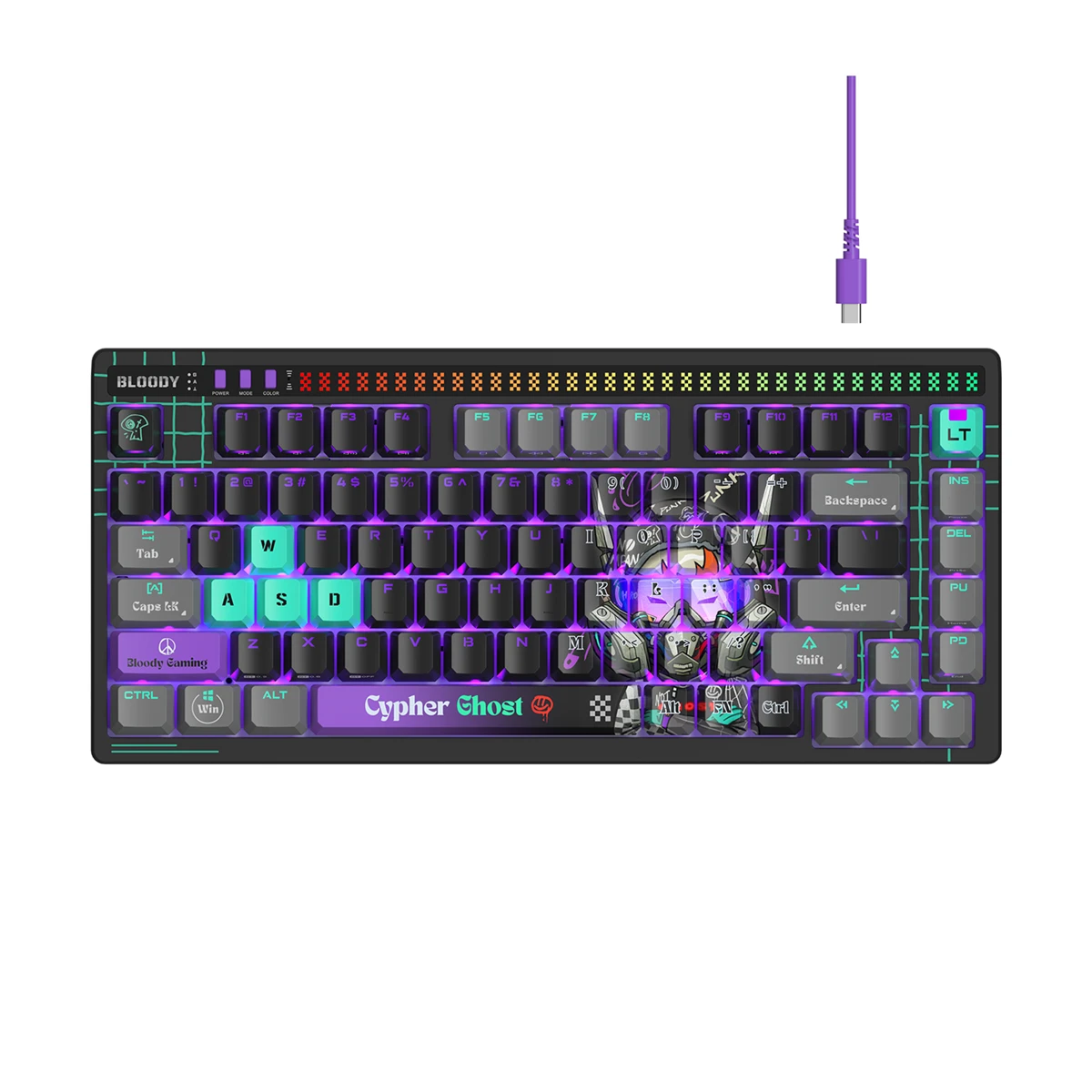 კლავიატურა A4tech Bloody AT75 Alpha Optical Switch Keyboard Cypher Ghost