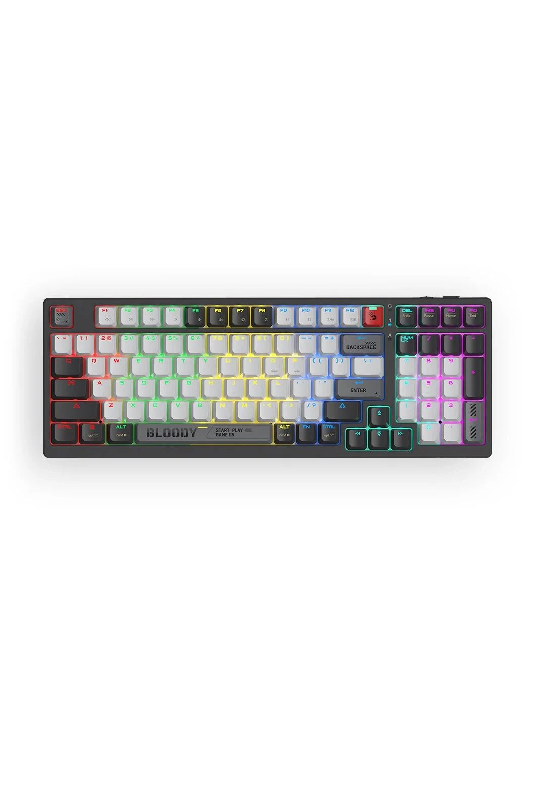 კლავიატურა A4Tech Bloody WS98 Dual-Core Wireless Mechanical Keyboard BLMS Red Plus Switch Bloody Grey