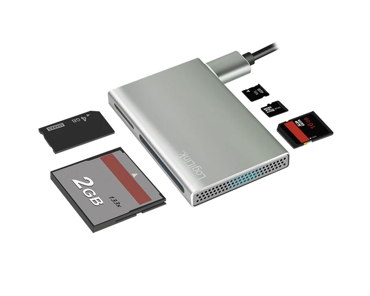 ბარათის წამკითხველი Logilink CR0048 USB 3.2 Gen1 5-in-1 Card Reader Aluminum Silver