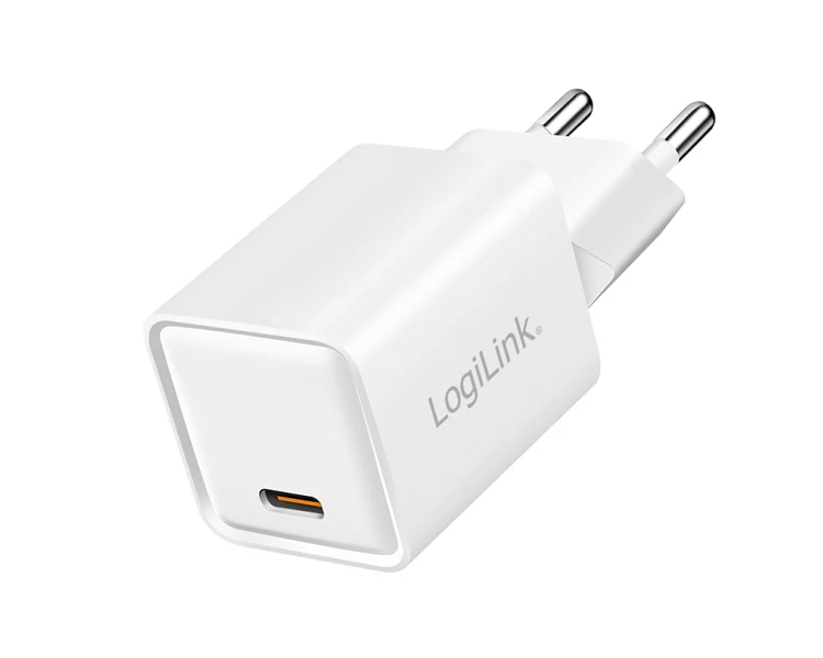 დამტენი Logilink PA0355 USB-C GaN Fast Charger (PD+QC 3.0) 20W White