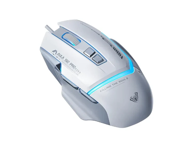 მაუსი AULA S12 Pro Wired RGB Gaming Mouse White/Gray