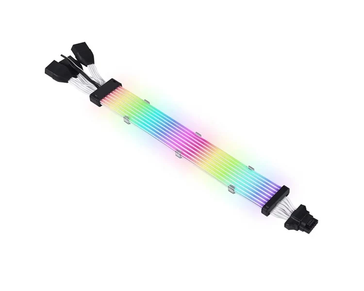 PSU კაბელის დამაგრძელებელი Asiahorse RGB DualSR 12pin 4pin 1to3 Black