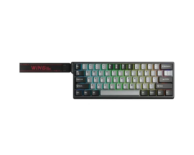 კლავიატურა AULA WIN60 HE Pro RGB Mechanical Keyboard Light Grey/Dark Grey (Meteor Magnetic Switch)